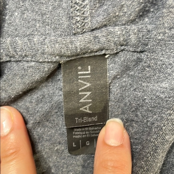 Anvil Women's Gray Zip-Up Hoodie - Picture 4 of 5